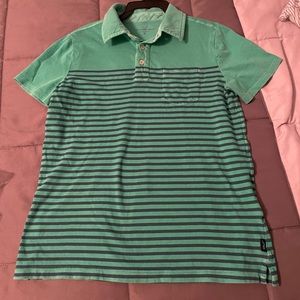 Vineyard Vines boys M green/blue stripe polo